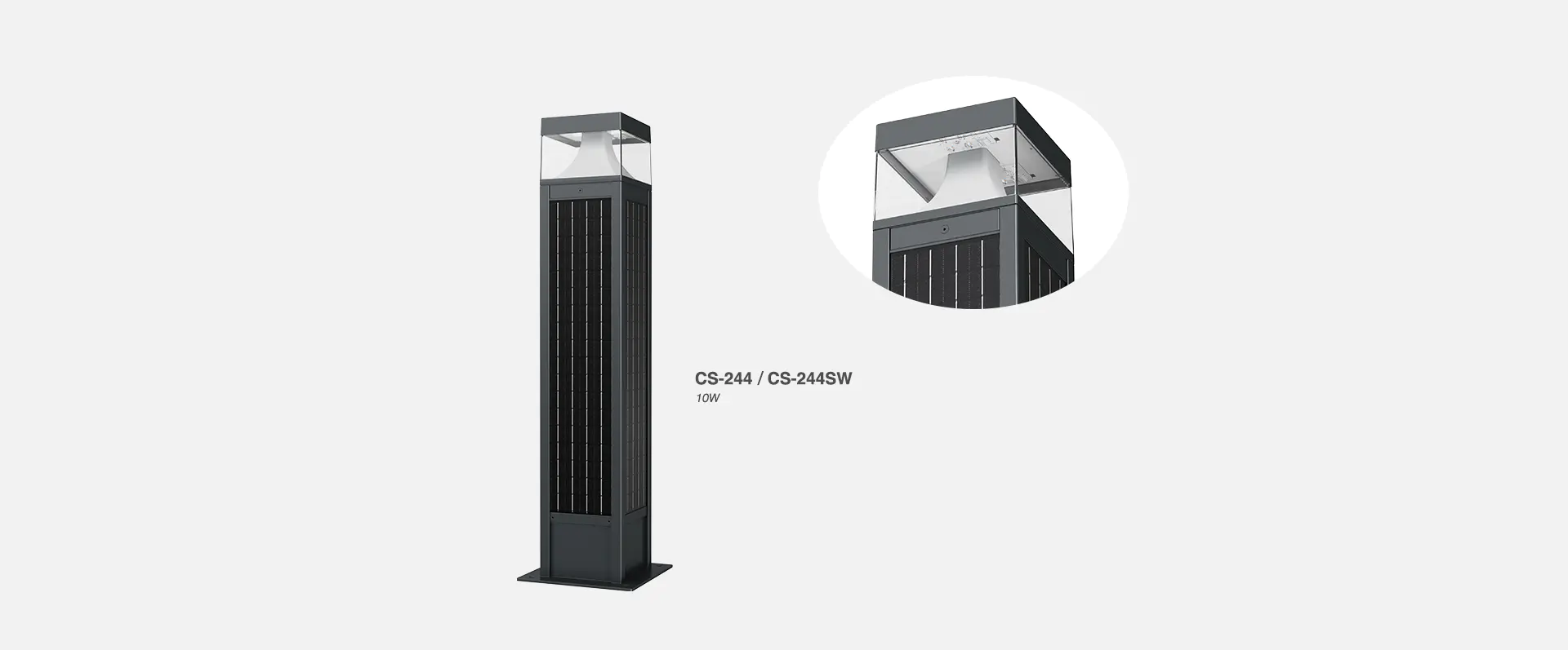 Боллард на солнечной батарее Systemlight Corso Roof Solar