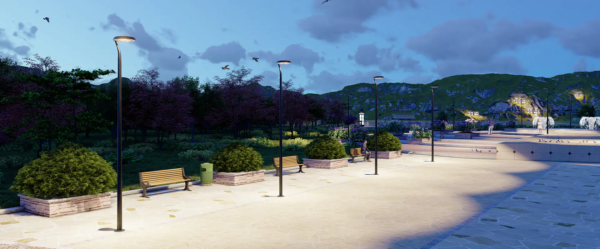 Парковый светильник на солнечной батарее Systemlight Plaza Swan Solar